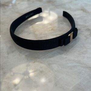 Salvatore Ferragamo Black Headband with Gold Detail